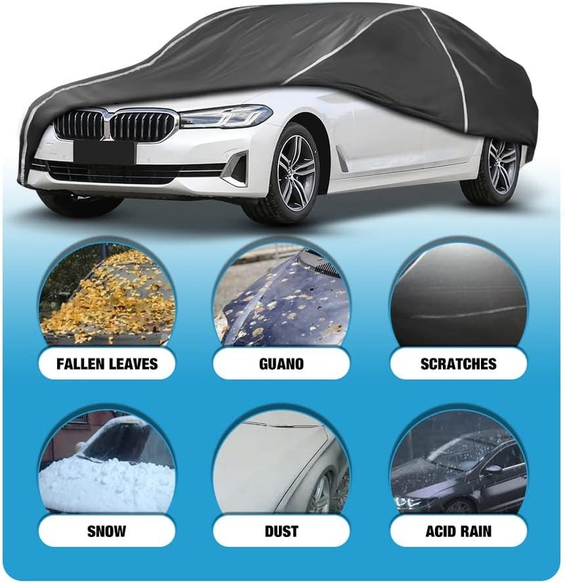 BERKSYDE Waterproof Car Cover Compatible for BMW M5 M550i M550 528i 530i 530e 535i 535d 540i 550i 2004-2024 All Weather 6 Layers Full Car Cover with Storage Bag - Image 2
